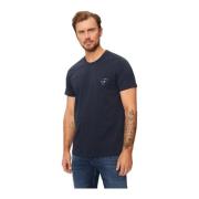 Regular Fit Katoenen T-shirt - Blauw Hugo Boss , Blue , Heren