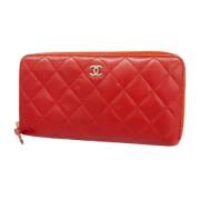 Pre-owned Leather wallets Chanel Vintage , Red , Dames