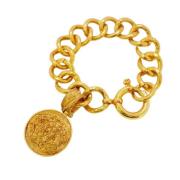 Pre-owned Metal bracelets Chanel Vintage , Yellow , Dames