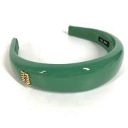 Pre-owned Leather hair-accessories Miu Miu Pre-owned , Green , Dames