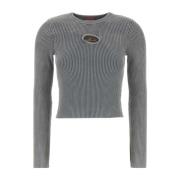 Grijze Katoenen Valary-R T-Shirt Diesel , Gray , Dames