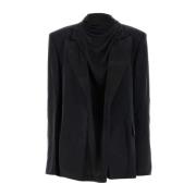 Oversize Houtskool Cupro Blazer Y/Project , Black , Dames