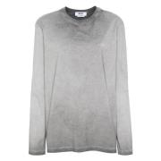 Grijze T-shirt met lange mouwen Msgm , Gray , Dames