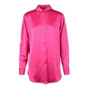 Elegante Blouse met Polyester en Elastaan Nineminutes , Pink , Dames