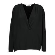 Zijde Blend Gebreide Top Mauro Grifoni , Black , Dames