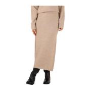 Beige Gebreide Rok Ashanti Stijl Neo Noir , Beige , Dames