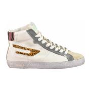 Leren Sneakers met Rubberen Zool Diesel , White , Dames