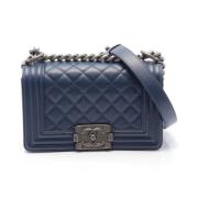 Pre-owned Leather chanel-bags Chanel Vintage , Blue , Dames