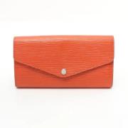 Pre-owned Leather wallets Louis Vuitton Vintage , Orange , Dames