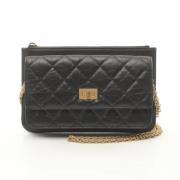 Pre-owned Leather chanel-bags Chanel Vintage , Black , Dames