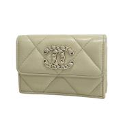 Pre-owned Leather wallets Chanel Vintage , Gray , Dames