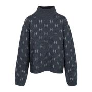 Linda Sweater Heavy Knitwear Tops Houtskool Hést , Black , Dames