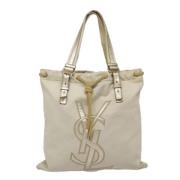 Pre-owned Canvas totes Saint Laurent Vintage , Beige , Dames