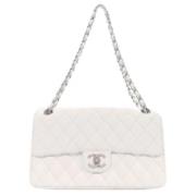 Pre-owned Leather chanel-bags Chanel Vintage , White , Dames