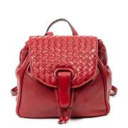 Pre-owned Leather backpacks Bottega Veneta Vintage , Red , Dames