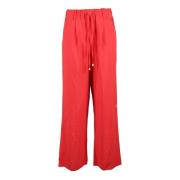 Linnenmix Stijlvolle Broek Souvenir , Red , Dames