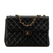 Pre-owned Leather chanel-bags Chanel Vintage , Black , Dames