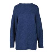 Alpaca Mix Gebreide Trui Solotre , Blue , Dames