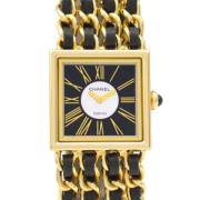 Pre-owned Yellow Gold watches Chanel Vintage , Black , Dames