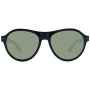 Zwarte Heren Zonnebril Rond Groene Lens Serengeti , Black , Heren