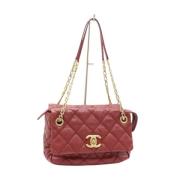 Pre-owned Leather chanel-bags Chanel Vintage , Red , Dames