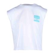 Katoenen T-shirt met modelnaam Chiara Ferragni Collection , White , Da...