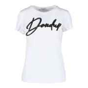 Katoenen T-shirt Dondup , White , Dames