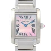 Pre-owned Glass watches Cartier Vintage , Pink , Dames