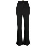 Zwarte Flared Broek met Love Birds Gesp Pinko , Black , Dames