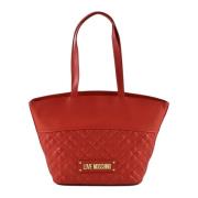 Stijlvolle PU-tas Love Moschino , Red , Dames