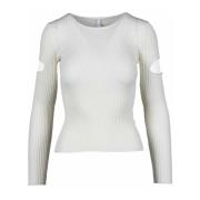 Elegante Viscose Polyester Blend Top Imperial , White , Dames