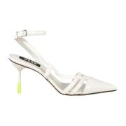 Leren pumps voor moderne vrouw Msgm , White , Dames