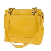 Pre-owned Leather chanel-bags Chanel Vintage , Yellow , Dames