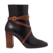 Leren Enkellaarzen Bally , Black , Dames