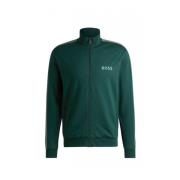 Groene Zip-Up Sweatshirt Hugo Boss , Green , Heren