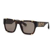 Bruine Acetaat Herenzonnebril met Gerookt Glas Philipp Plein , Brown ,...