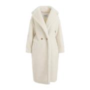 Elegante Witte Winterjas Max Mara , White , Dames