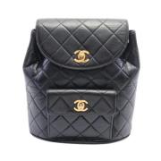 Pre-owned Leather backpacks Chanel Vintage , Black , Dames