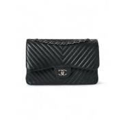 Pre-owned Leather chanel-bags Chanel Vintage , Black , Dames