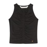 Zwarte Jersey Top met Ruchedetail aan de Voorkant Palm Angels , Black ...