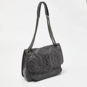 Pre-owned Leather shoulder-bags Yves Saint Laurent Vintage , Gray , Da...