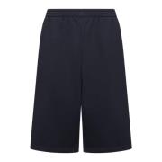 Zwarte Katoenen Shorts met Witte Logo's Balenciaga , Black , Heren