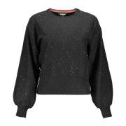 Zwarte longsleeve met contrastdetails Desigual , Black , Dames