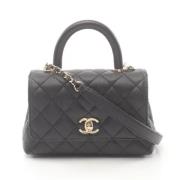 Pre-owned Leather chanel-bags Chanel Vintage , Black , Dames