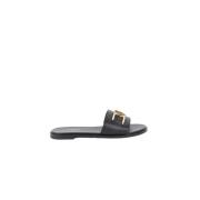 Pre-owned Leather sandals Louis Vuitton Vintage , Black , Dames