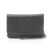 Pre-owned Leather chanel-bags Chanel Vintage , Black , Dames