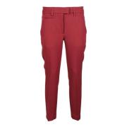 Elegante Stretchy Polyester Elastaan Broek Dondup , Red , Dames