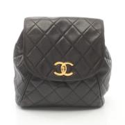 Pre-owned Leather chanel-bags Chanel Vintage , Black , Dames