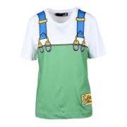 Katoenen T-shirt met Stijlvol Ontwerp Love Moschino , Multicolor , Dam...