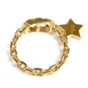 Pre-owned Metal rings Dior Vintage , Yellow , Dames